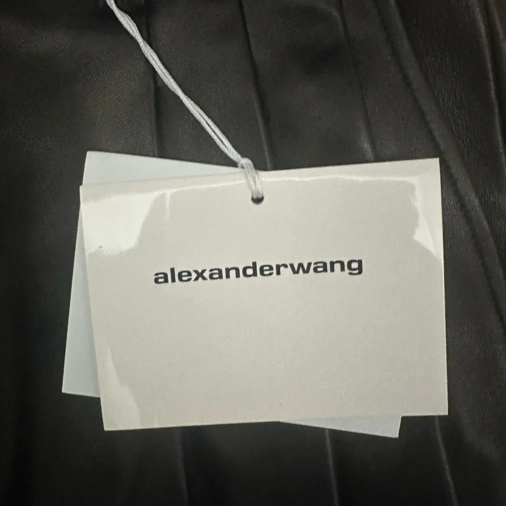 Alexander Wang Leather Wide Leg Embossed Trousers Women Size 0 - Picture 11 of 14